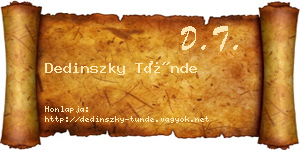 Dedinszky Tünde névjegykártya