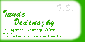 tunde dedinszky business card